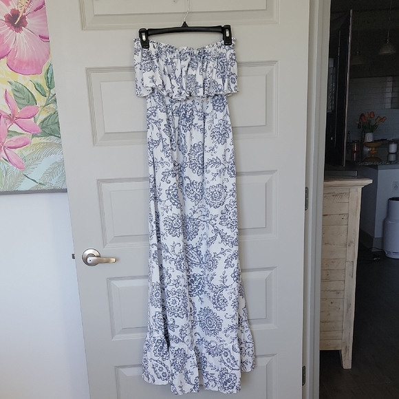 Moda International Blue and White Patterned Dress - Picture 2 of 5